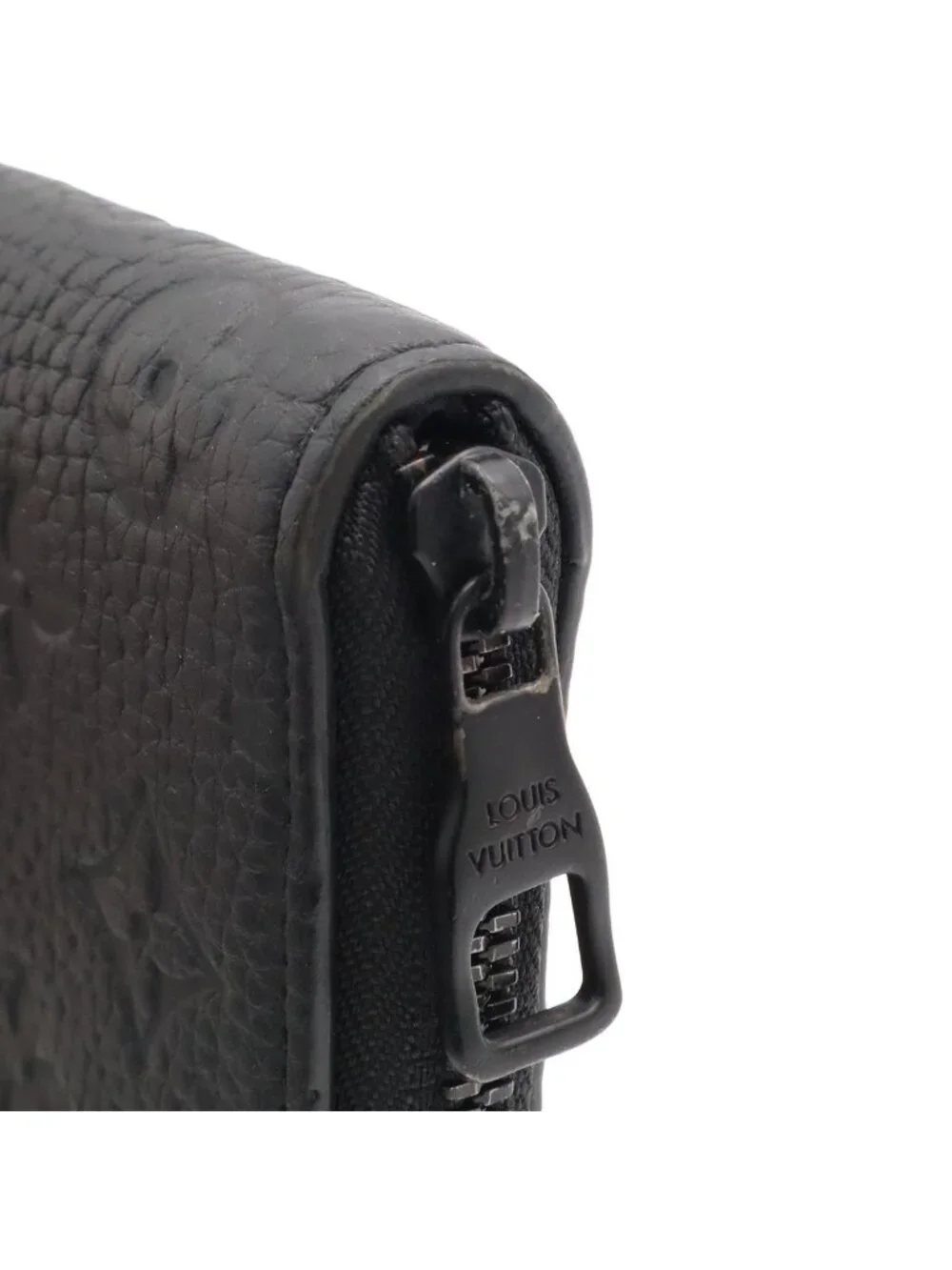 Louis Vuitton Monogram Taurillon Zippy Wallet Vertical Zip Around Leather Noir